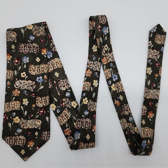 Modigliani Men's Floral Paisley Polyester Tie Australia 3.75" Wide 57.5" Long - Picture 1 of 6
